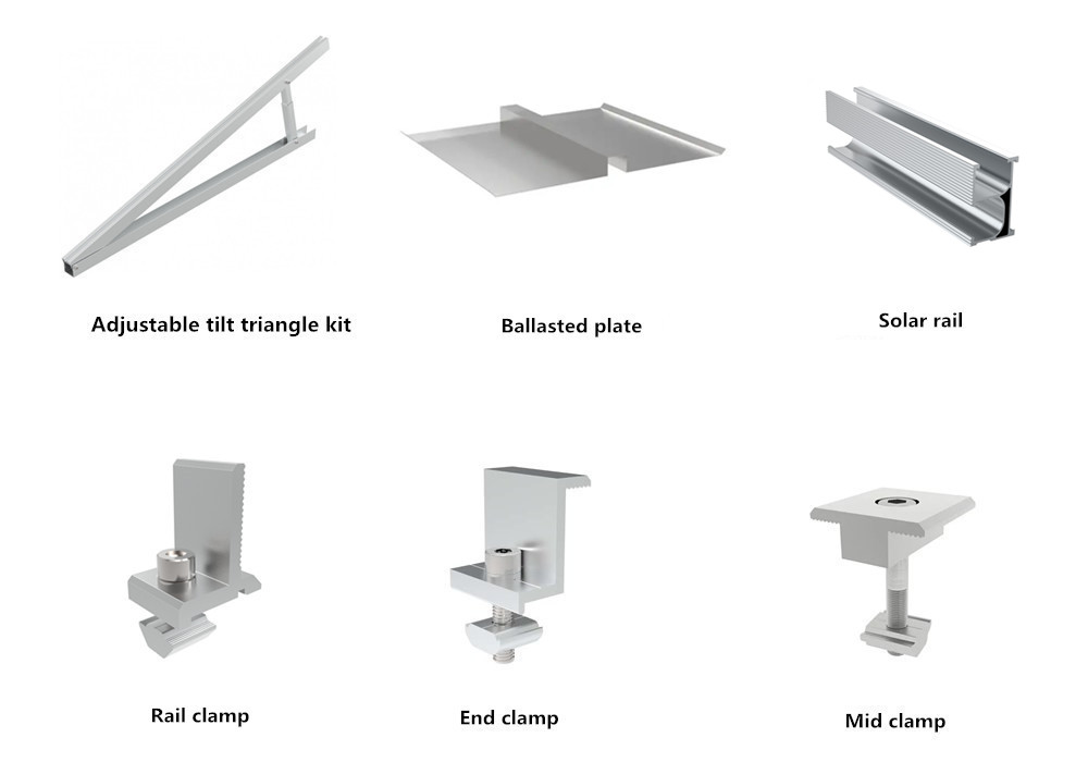 Solar ballasted roof mount