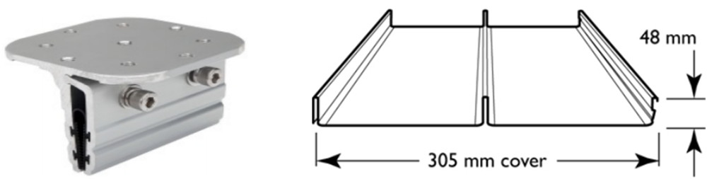 Solar metal roof klip lok