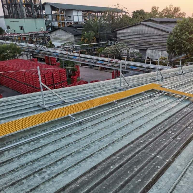 Solar mount roof FRP walkway